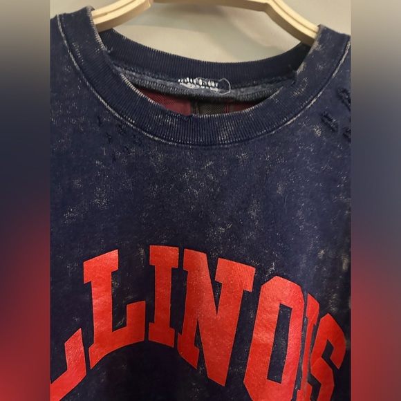 Uniquely HandMade One Of A Kind Vintage Piece Furst Of A Kind ILLINOIS Sweatshir - Picture 6 of 12